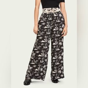 NWT Scotch & Soda Printed Wide Leg Trousers - S